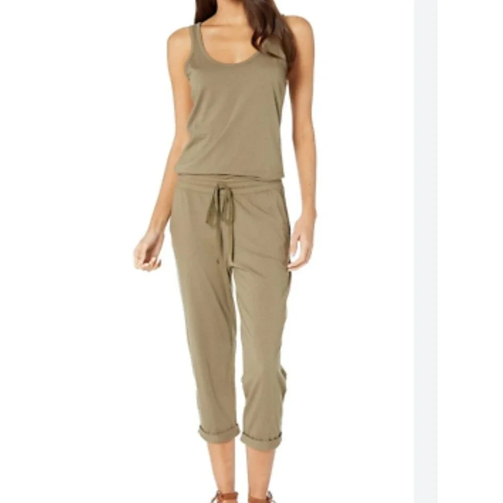 Michael Stars‎ Anthro Olive green Khaki Cotton Jumper Overall sz S
